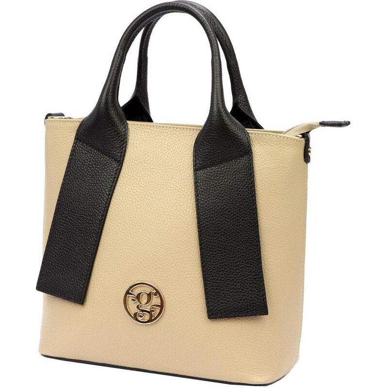 Gregorio Kožená moderná latté / čierna dámska kabelka do ruky 49231833