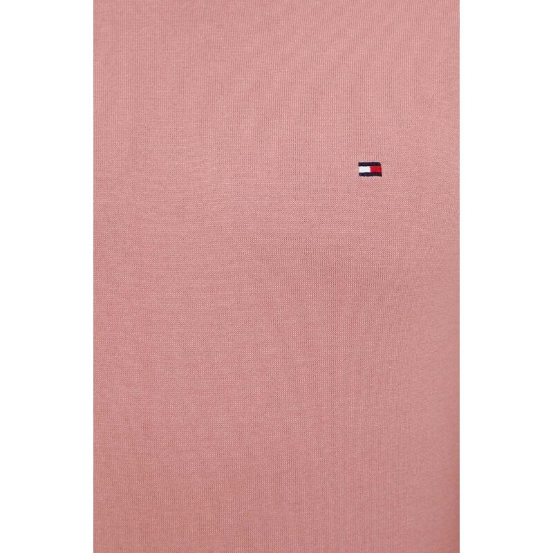 Sveter Tommy Hilfiger pánsky,ružová farba,tenký,MW0MW21316