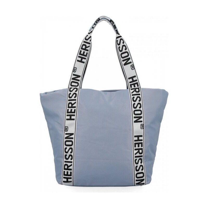 Herisson Veľká dámska nylonová shopper kabelka cez rameno svetlo modrá