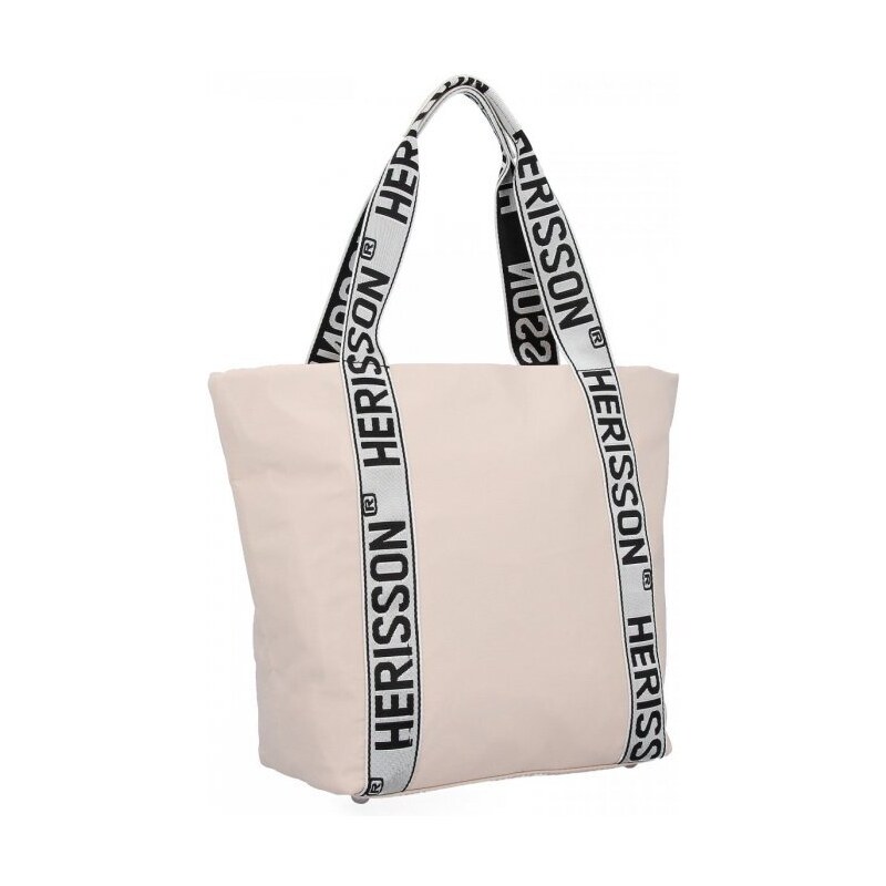 Herisson Veľká dámska nylonová shopper kabelka cez rameno béžová 49239598