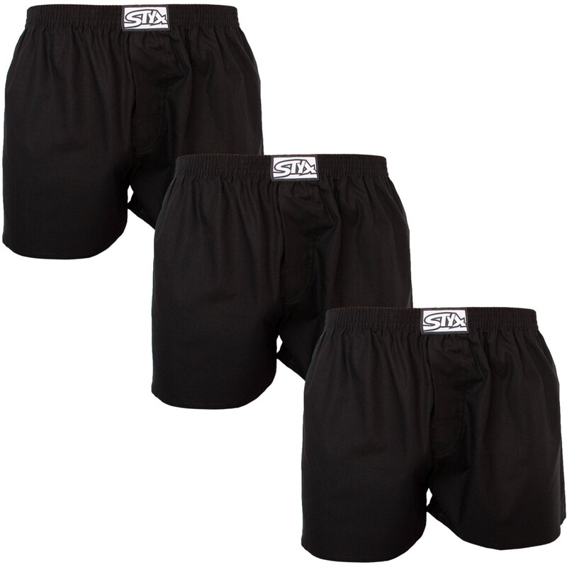 3PACK pánske trenky Styx klasická guma čierné (3A0960) 49237708