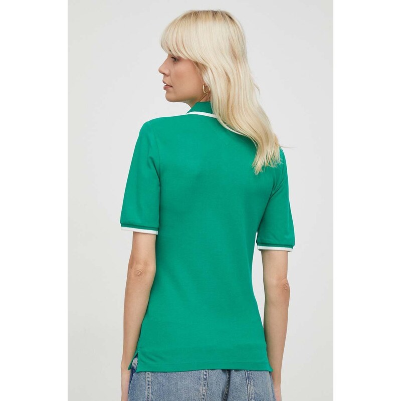 Polo tričko Tommy Hilfiger dámsky, zelená farba, WW0WW41288