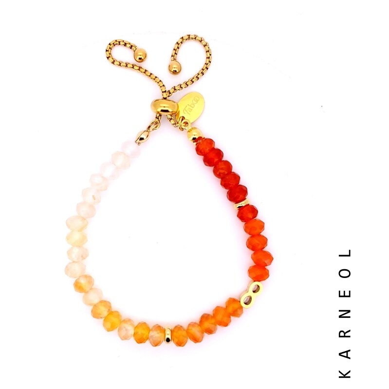 Taboo náramok Fireground, nekonečno, fazetovaný karneol tbb918 49240072