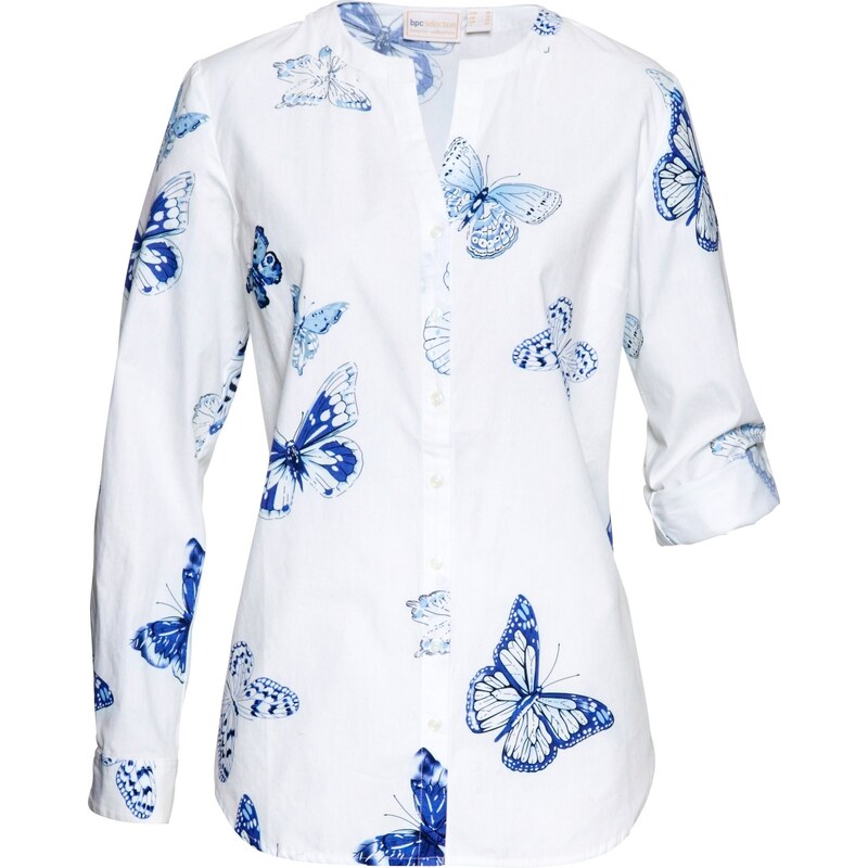 bonprix Potlačená viskózová blúzka, farba biela 45102092