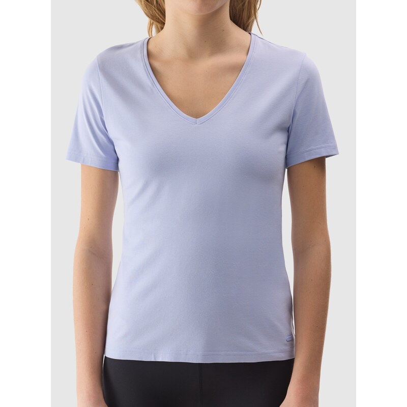 4F Dámske tričko z organickej bavlny bez potlače - modré