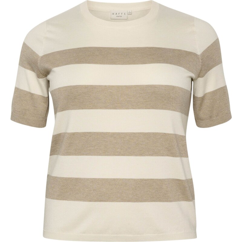 KAFFE CURVE Sveter KC Malia béžová / tmavobéžová 49362463