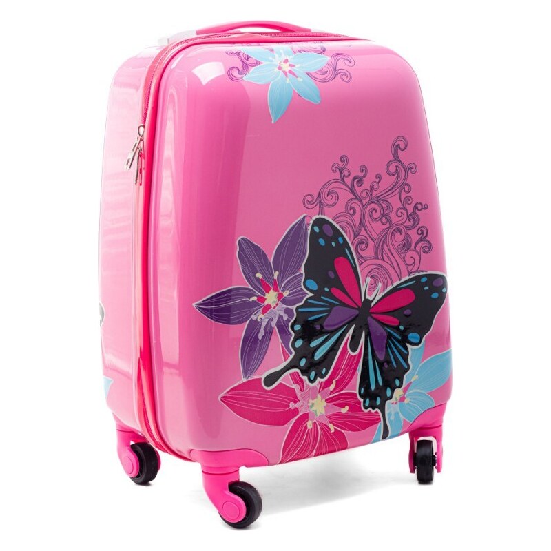 Rogal Ružový Kufor pre deti pre dievčatá Butterfly - veľ. S 21505620