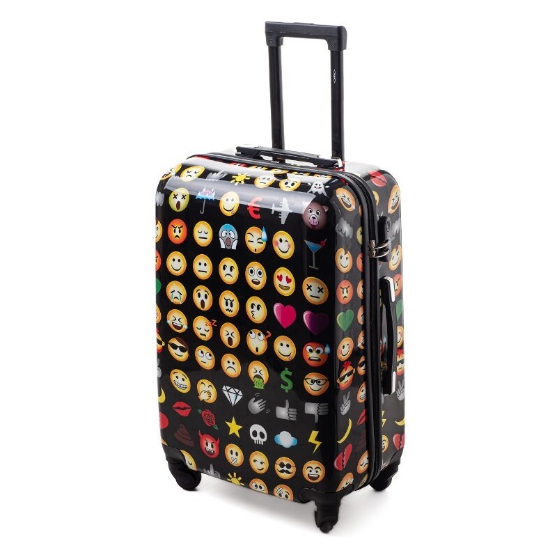 Rogal Farebný Kufor pre deti na kolieskach Emoticons - veľ. M 49264428