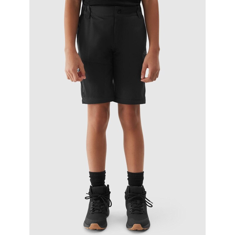 4F Dievčenské trekingové nohavice 2-v-1 4Way Stretch - čierne