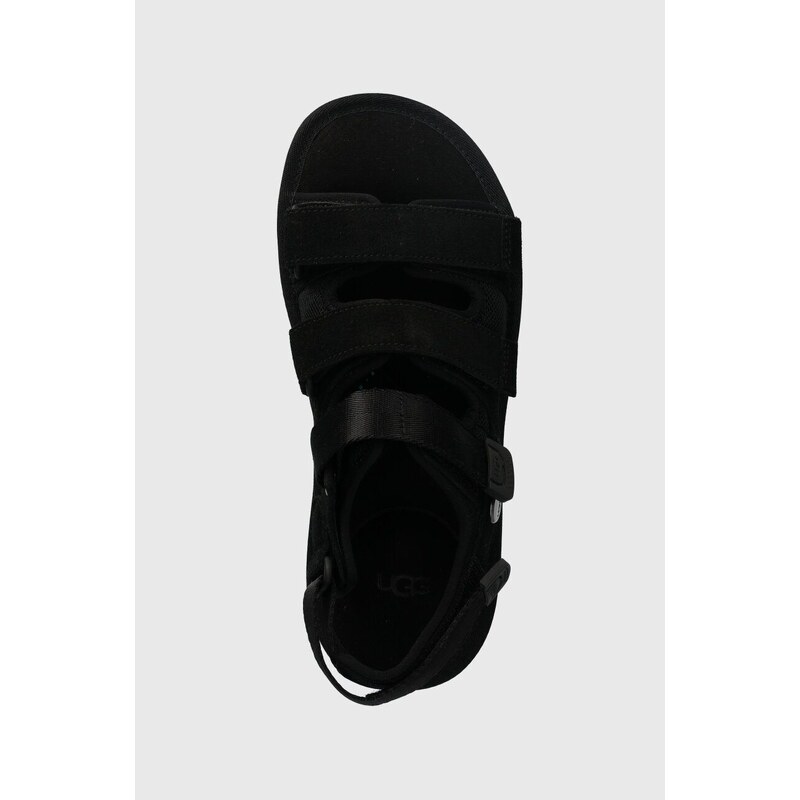 Semišové sandále UGG Goldencoast Multistrap pánske, čierna farba, 1153095