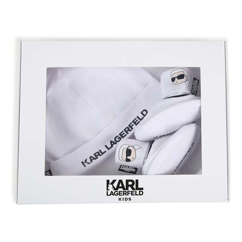Detská bavlnená súprava Karl Lagerfeld biela farba