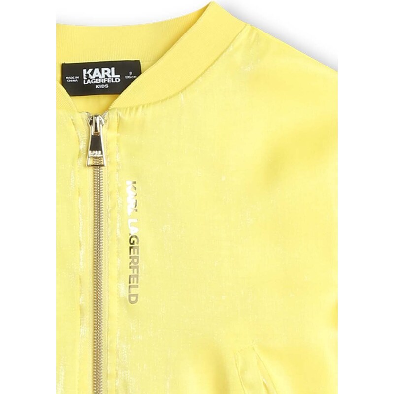 Detská bunda Karl Lagerfeld žltá farba