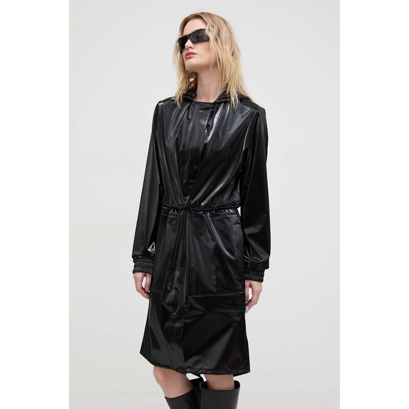 Bunda Rains 18550 Jackets dámska, čierna farba, prechodná
