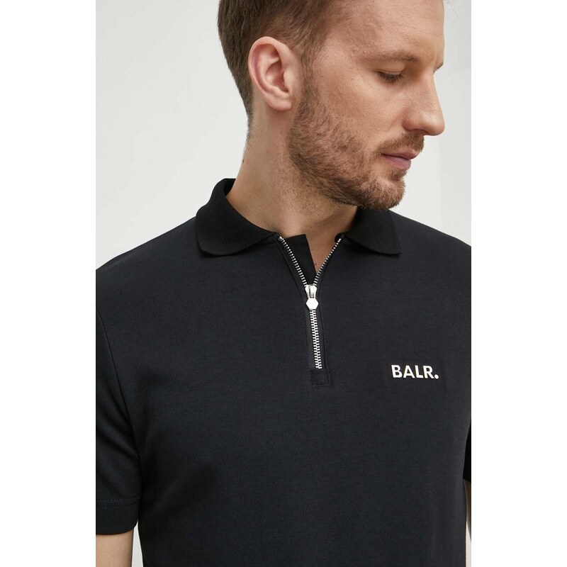 Polo tričko BALR. Q-Series pánske, čierna farba, s nášivkou, B1122 1033