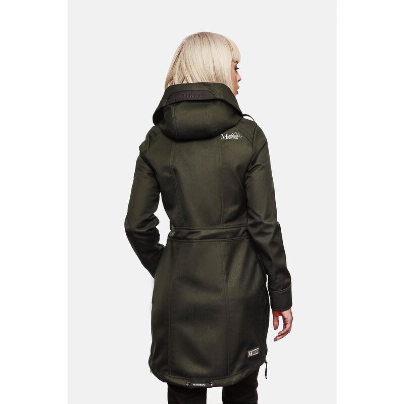 Dámska bunda s kapucňou Softshell Racquelle Marikoo - OLIVE
