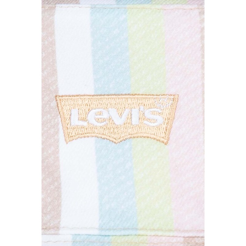 Bavlnená obojstranná detská čiapka Levi's LAN LEVI'S REVERSIBLE BUCKET C oranžová farba