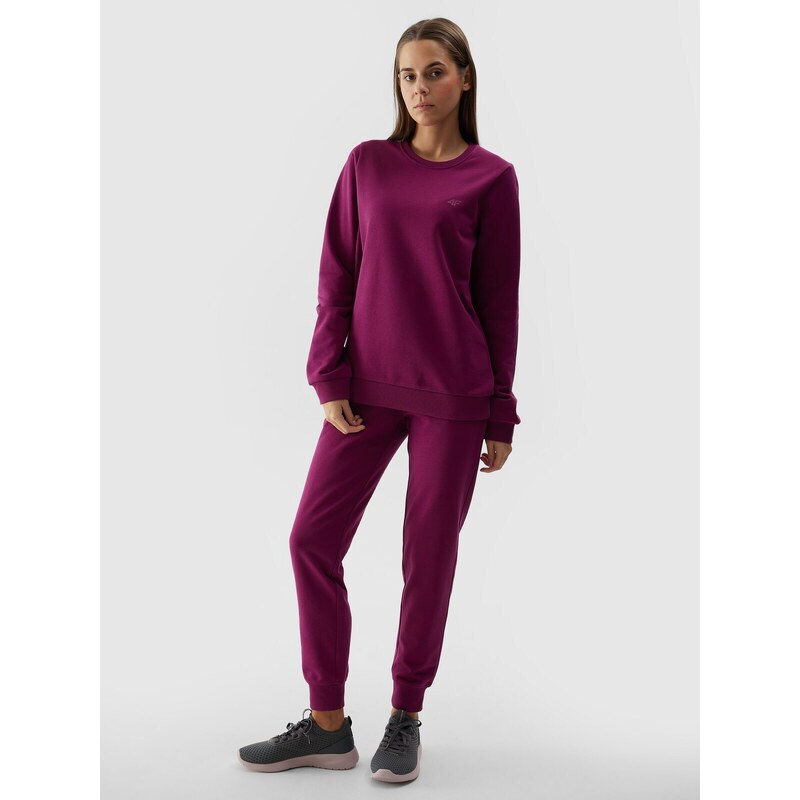 4F Dámske teplákové nohavice typu jogger - fialové