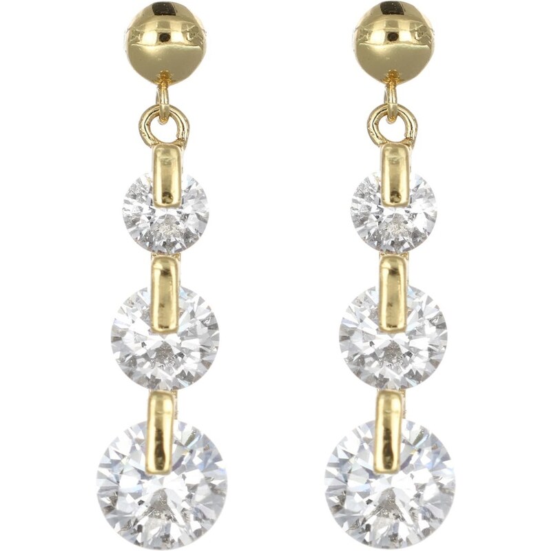 CRYSTalp Slušivé pozlátené visiace náušnice s kryštálmi Mood 42242.G 66583888