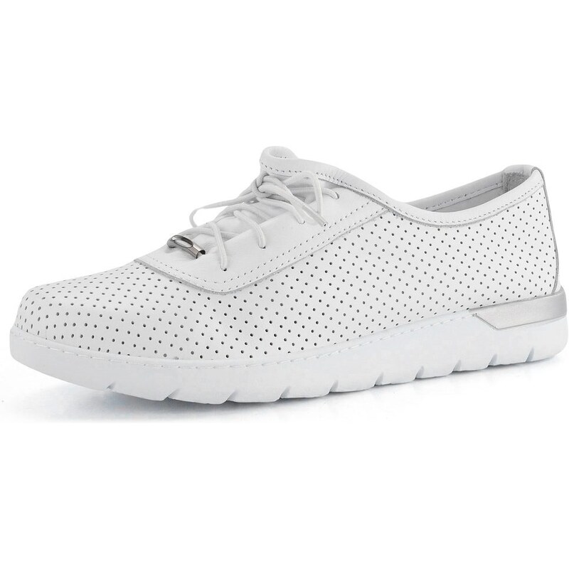 Looke kožené perforované poltopánky Leonore White L1051_03 49299277