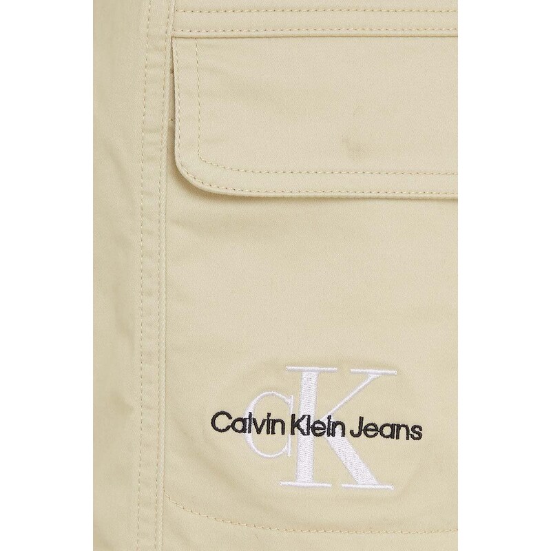 Detské krátke nohavice Calvin Klein Jeans žltá farba