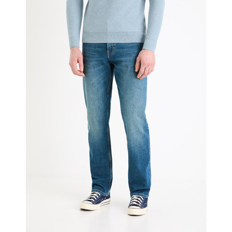 Modré pánske straight fit džínsy Celio C5 50675051