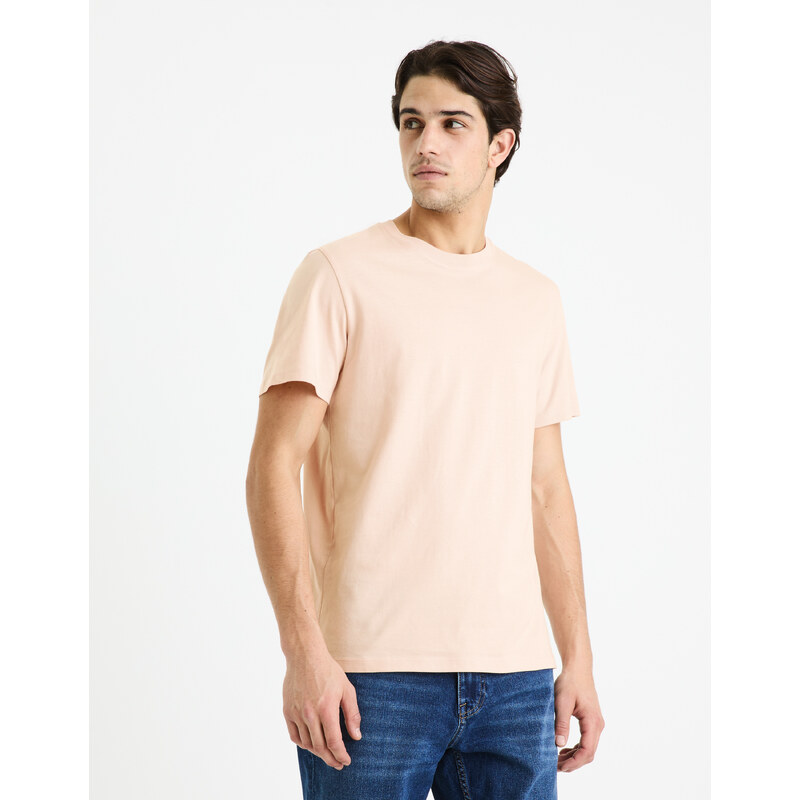 Ružové pánske basic tričko Celio Tebase 67008468