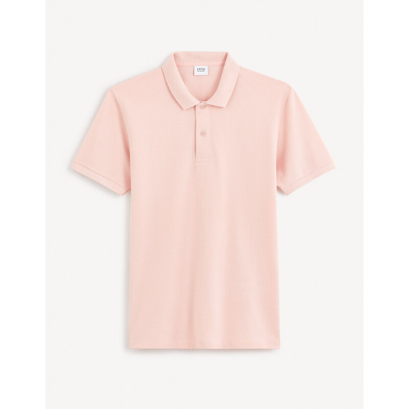 Svetloružové pánske basic polo tričko Celio Teone 50675022