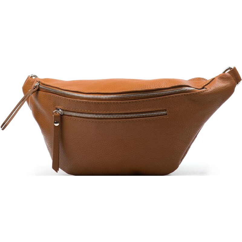 Blaire Kožená crossbody oblička Brina koňakovo hnedá 64987553