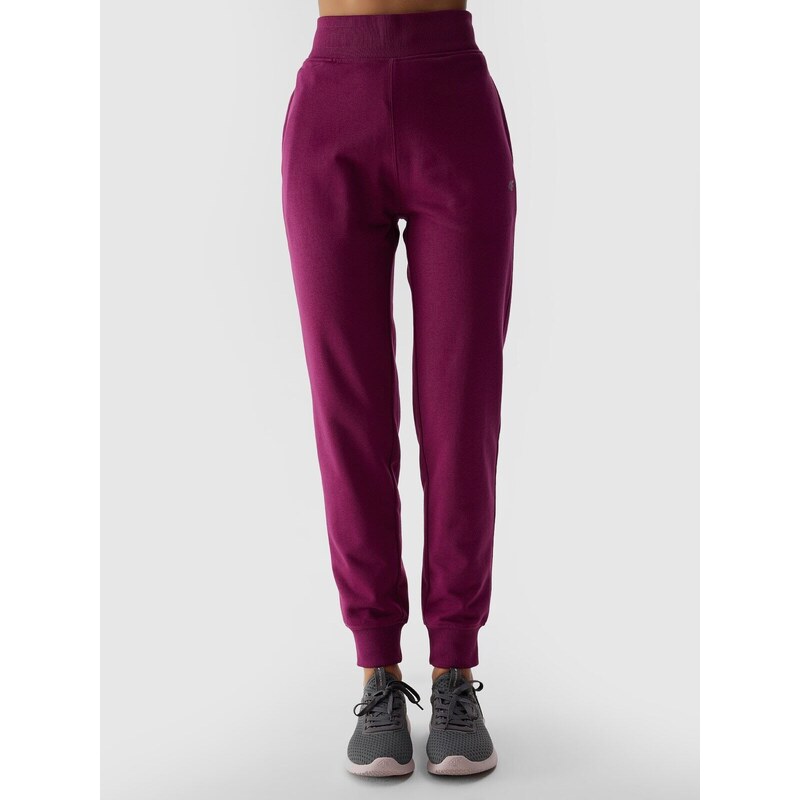 4F Dámske teplákové nohavice typu jogger - fialové