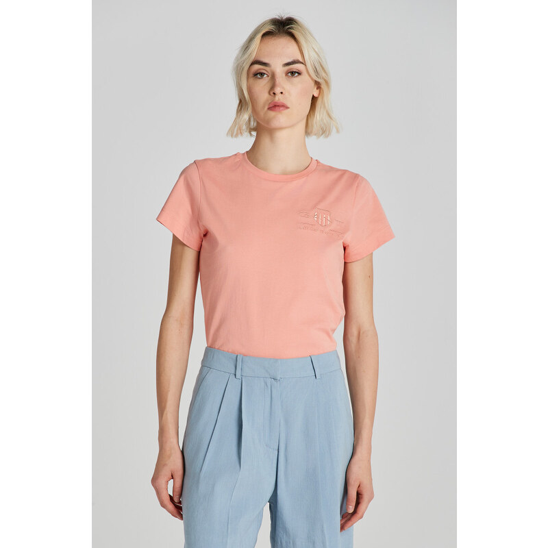 TRIČKO GANT REG TONAL SHIELD SS T-SHIRT PEACHY PINK 49311167