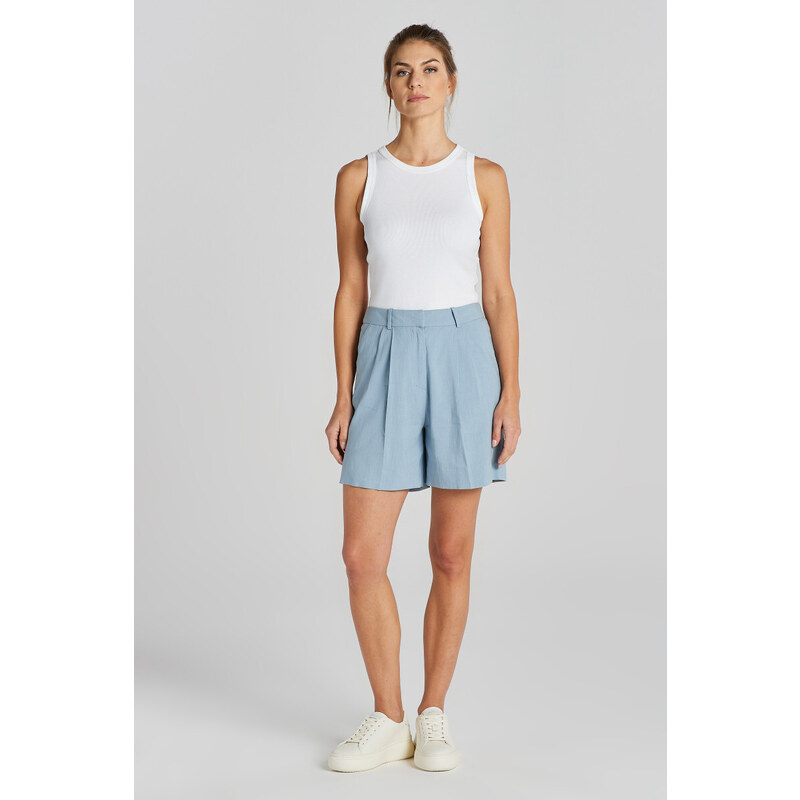 ŠORTKY GANT STRETCH LINEN TAILORING SHORTS DOVE BLUE 49311192