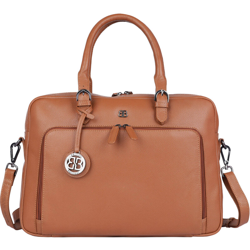 Dámska kožená kabelka na notebook Bellicci Cemeron - koňak 49354824