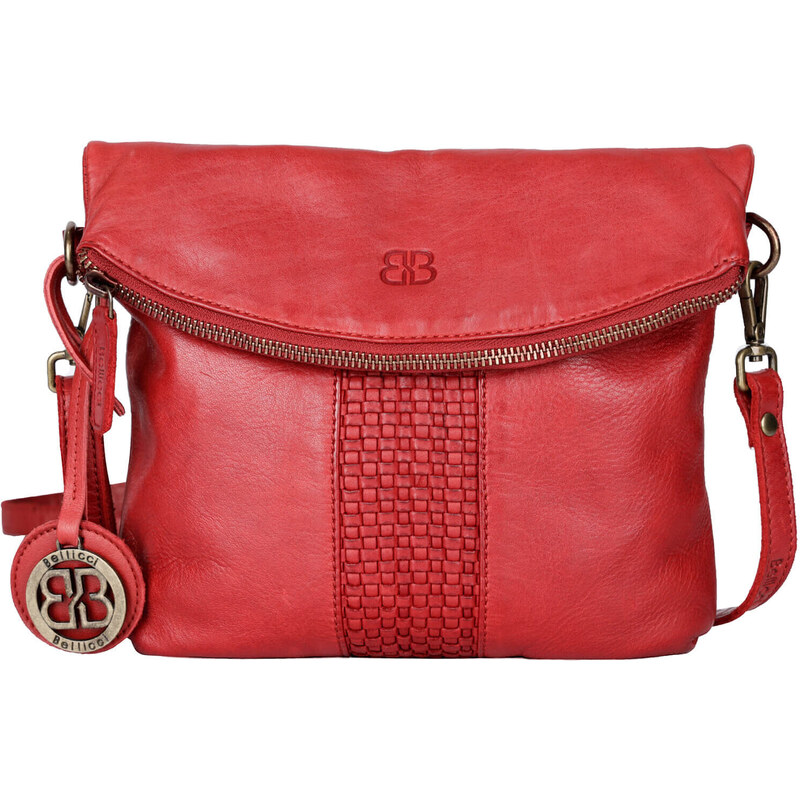 Dámska kožená crossbody kabelka Bellicci Blanke - červená 49354827