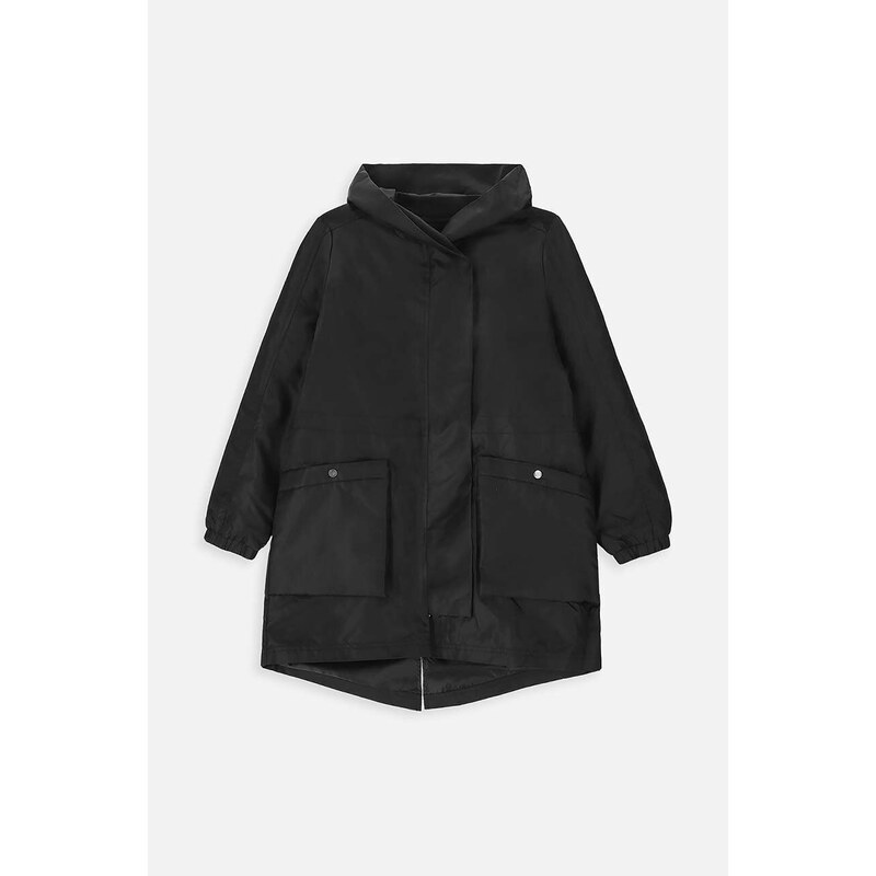 Detský nepremokavý kabát Coccodrillo čierna farba