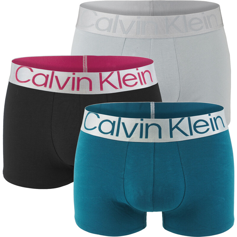 CALVIN KLEIN - boxerky 3PACK steel cotton griffin & gray color - limitovaná edícia