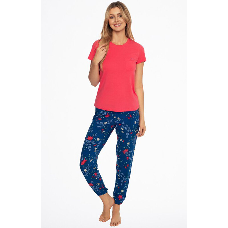 Henderson Ladies Dámske pyžamo s kvetmi Henderson Ava, Farba koralová 49330613