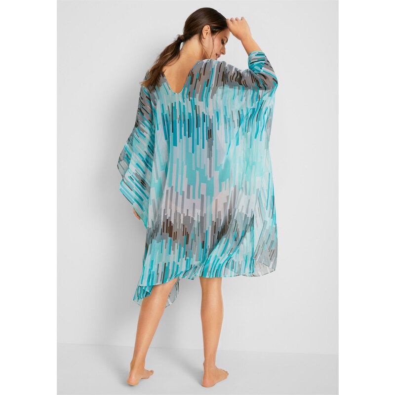 bonprix Šifónové plážové tunikové šaty, farba modrá
