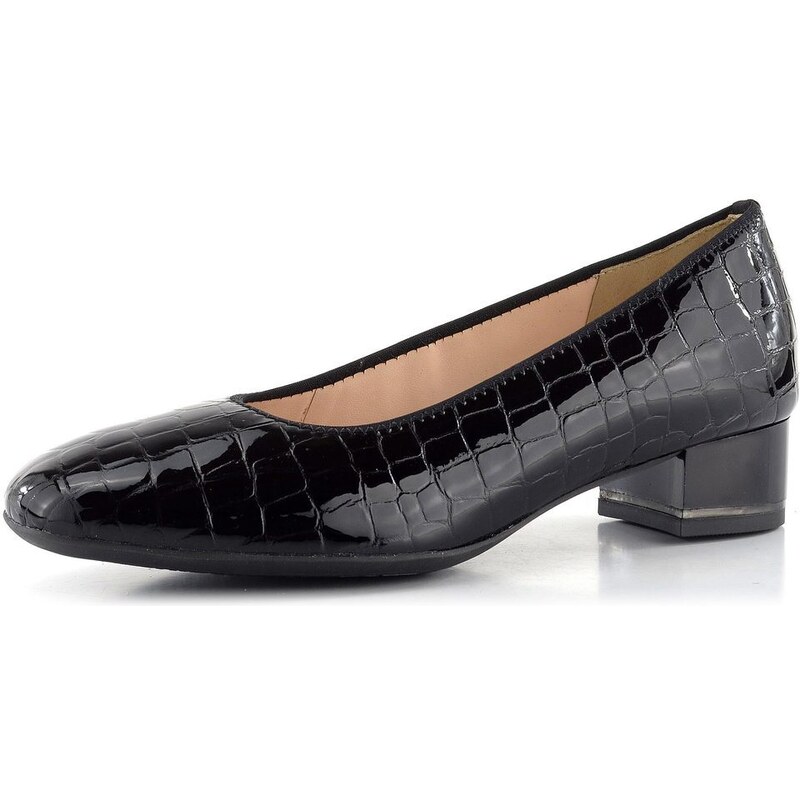 Ara širšie dámske lodičky lakované kroko čierne Graz 12-11838-26 66060964