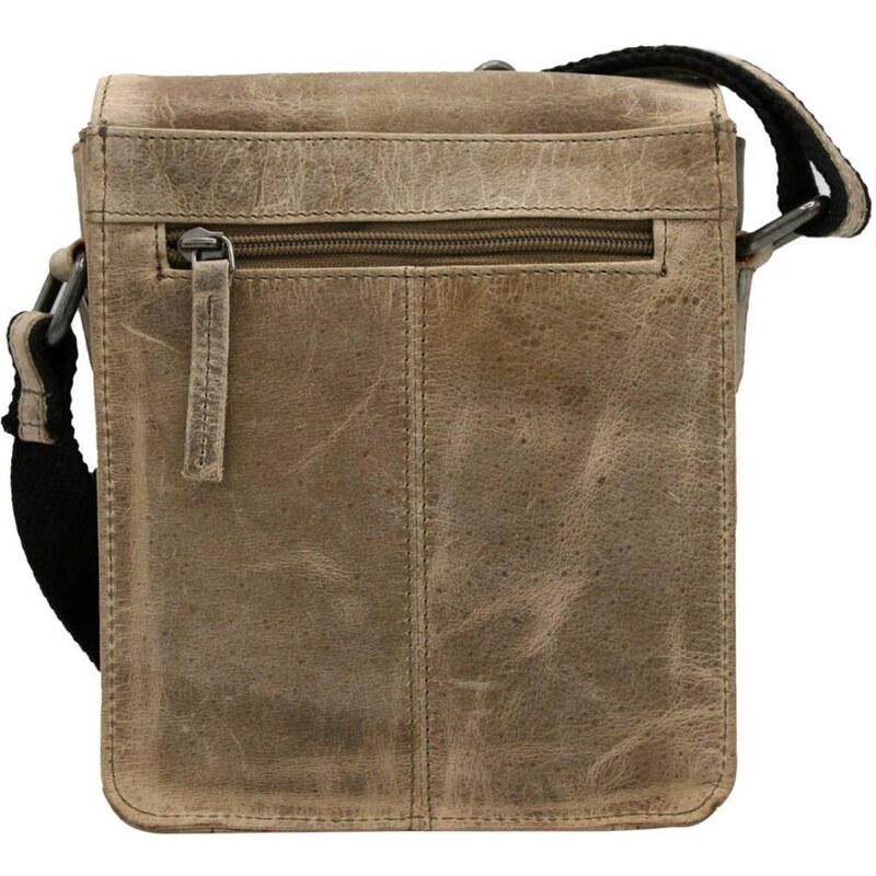 Moderná kožená béžová taška cez plece