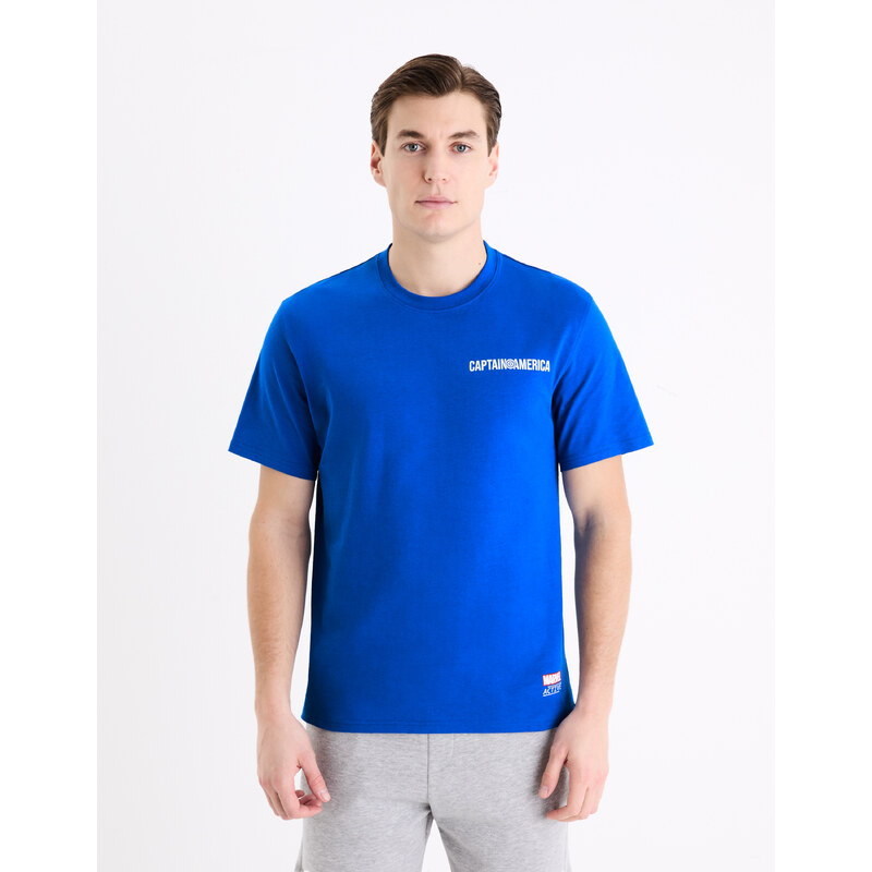 Modré pánske tričko s potlačou Celio Marvel Captain America 50668080
