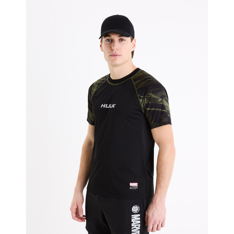 Čierne pánske športové tričko Celio Marvel Hulk 50670840