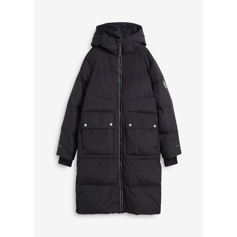 bonprix Páperový kabát s reflektujúcimi detailmi, farba čierna 46202151