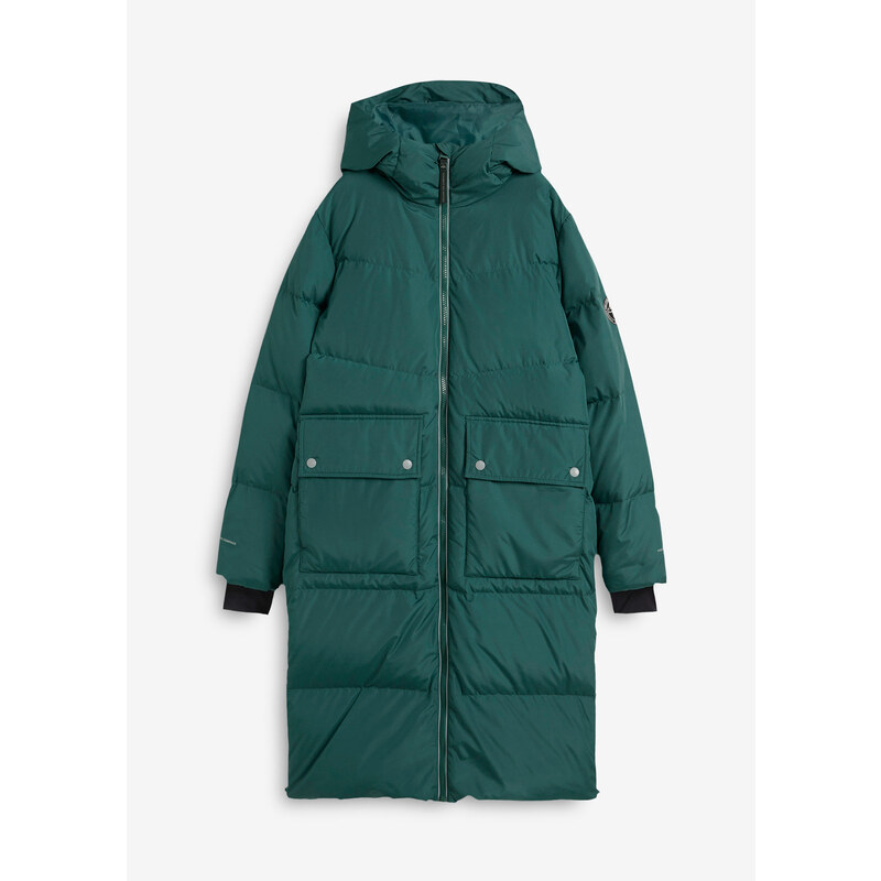 bonprix Páperový kabát s reflektujúcimi detailmi, farba zelená 46497010