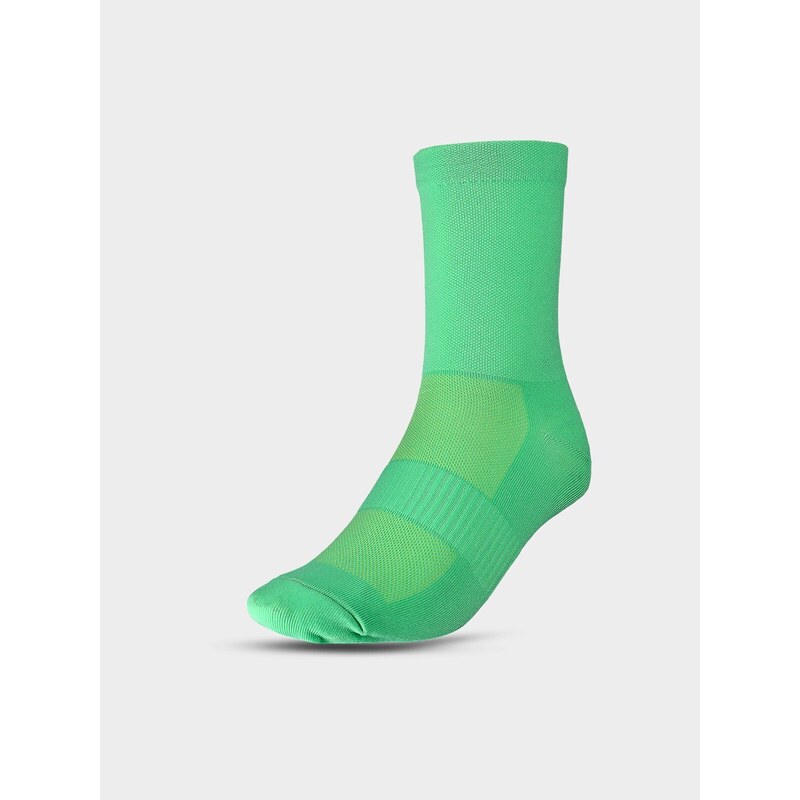 4F Unisex cyklistické ponožky nad členok - zelené