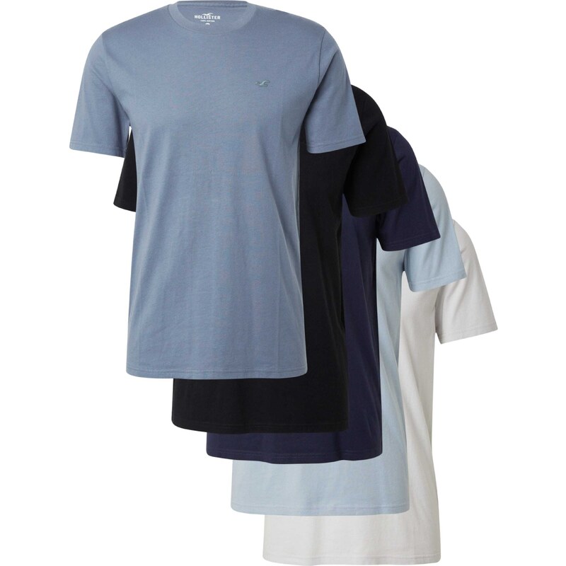 HOLLISTER Tričko svetlomodrá / tmavomodrá / sivá / čierna 67399706