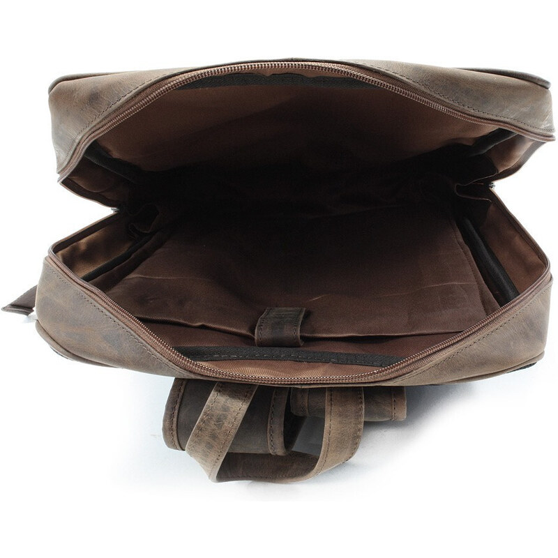 Arwel Tmavo hnedý pánsky kožený batoh Lótiel