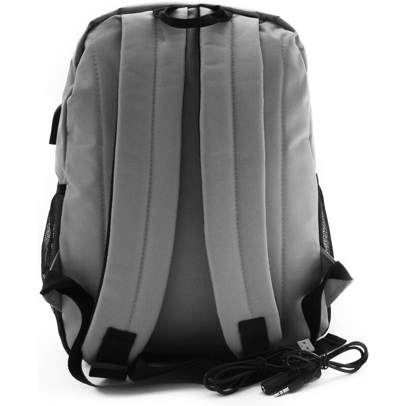 Svetlosivý študentský zipsový batoh s USB portom Ilfirino