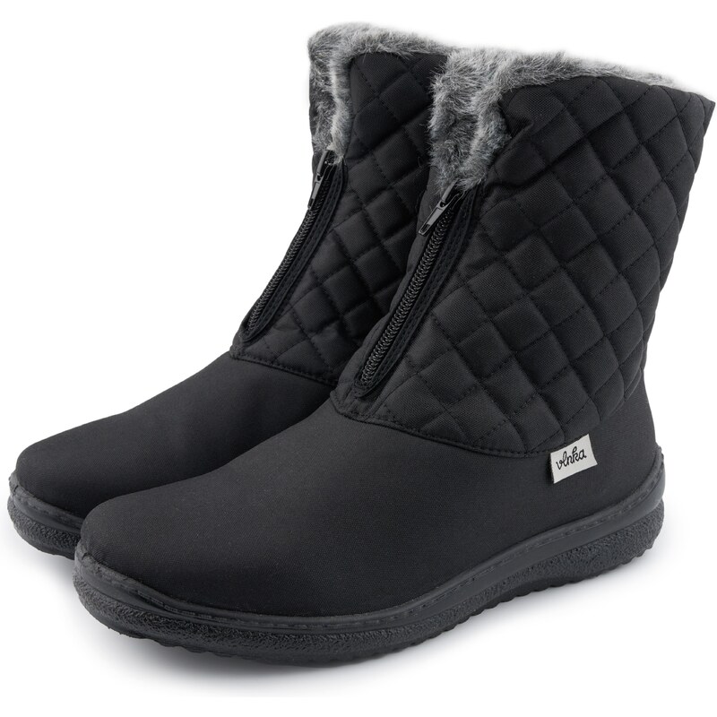 Vlnka Dámske prešívané snehule na zips čierna veľkosti obuvi - dospelí 65626058