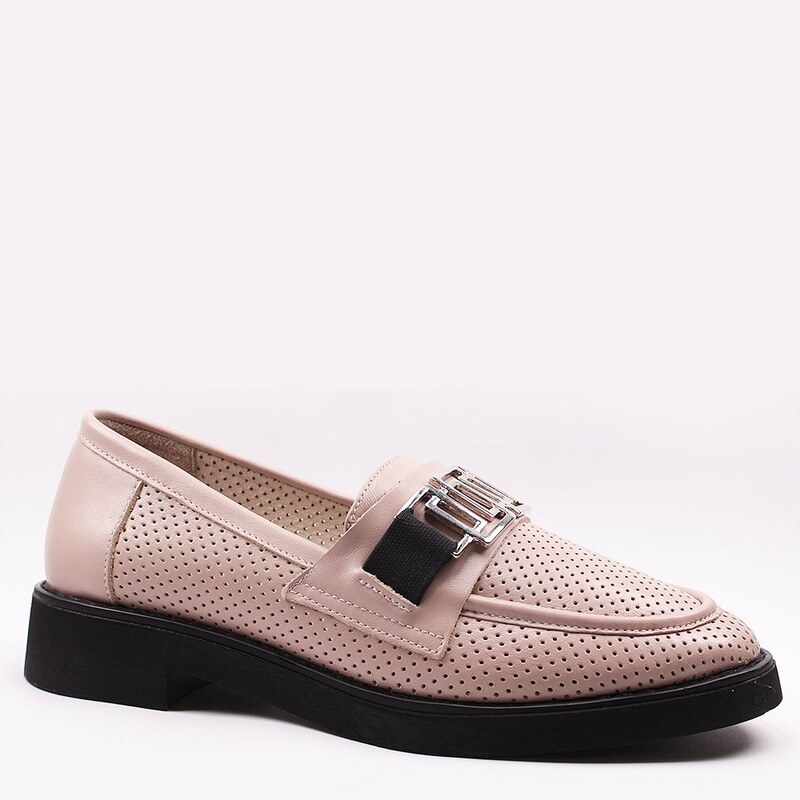 Secretshoes Štýlové dámske mokasíny AQ181-1 PUDROVÁ 49372683