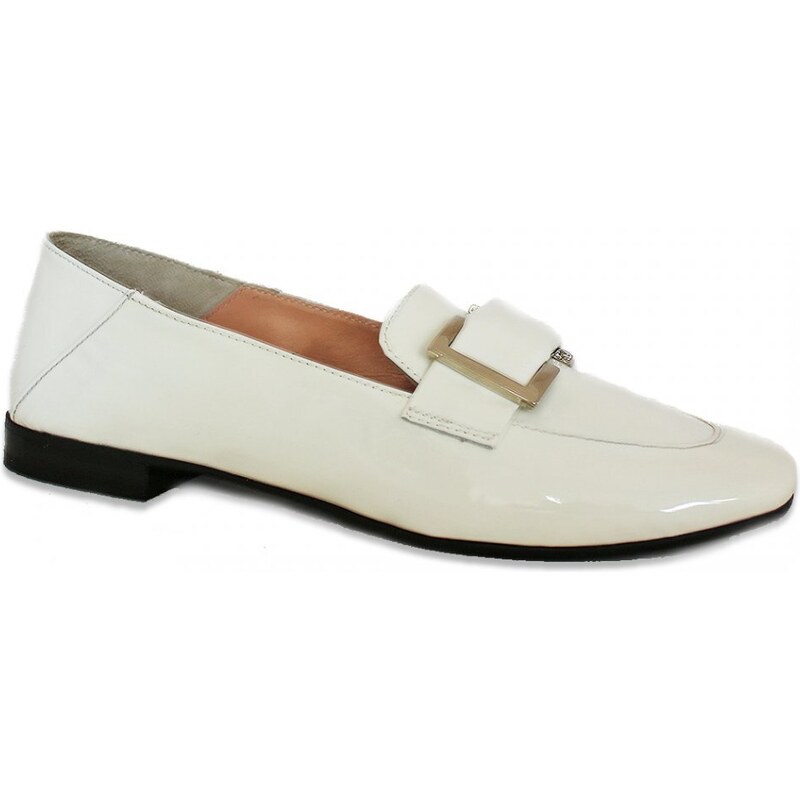 Secretshoes Elegantné mokasíny AQ8624 BIELA LAK 49372666